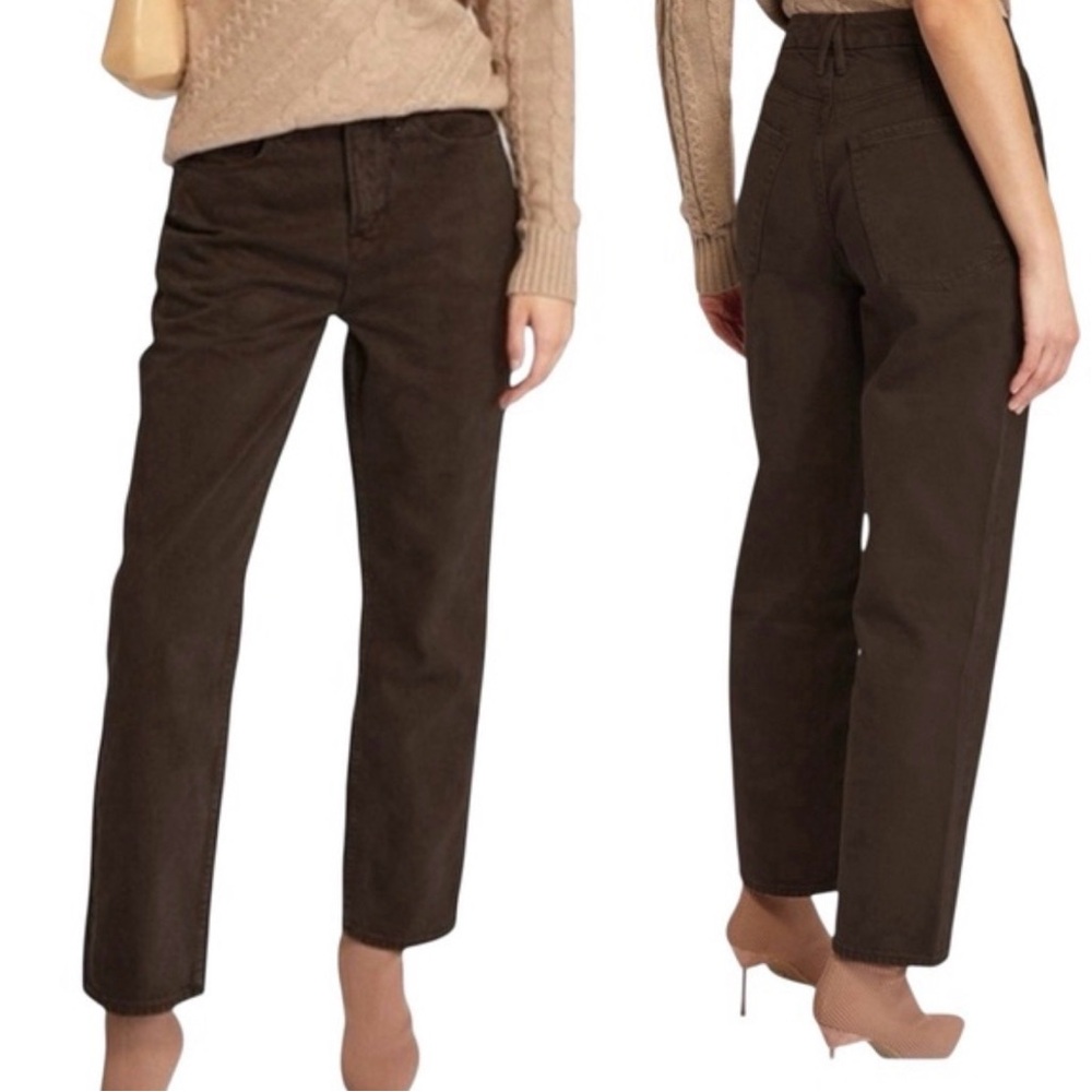 Good American Good‎ 90’s Duster Brown Jeans Straight Leg Coffee Size 26